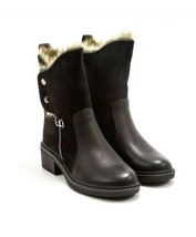 Brand NEW Patrizia Black Leather &amp; Microsuede Convertible Boot, Size 38 (7.5-8) - £63.00 GBP