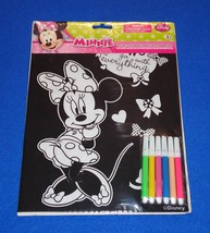 **Brand New** Walt Disney Minnie Mouse Velvet Coloring Sheet **Factory Sealed** - £4.77 GBP