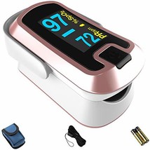 mibest OLED Finger Pulse Oximeter, O2 Meter, Dual Color White/Rose Gold - £50.37 GBP