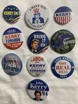 10 Vintage Political Buttons Pins Pin-Back John Kerry (D) - $7.92