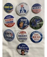 10 Vintage Political Buttons Pins Pin-Back John Kerry (D) - $7.92