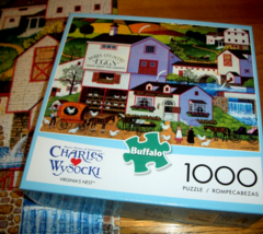 Jigsaw Puzzle 1000 Pcs Virginia Chicken Farm Wysocki Americana Folk Art Complete - £10.86 GBP