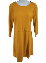 Banana Republic Factory Sheath Career Dress Long Sleeve Mustard Sz 12 - $59.35