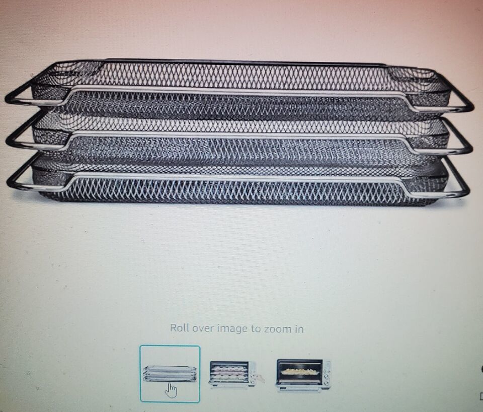 Breville Air Fry Set Of 3 Rack Tray Mesh Basket For Smart Oven Air