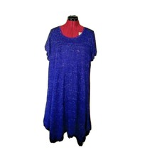 Style &amp; Co Dress Heathered Blue Women Layered Size XL Handkerchief Hem - $39.61
