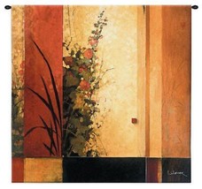 35x35 HOLLYHOCK Asian Abstract Botanical Floral Tapestry Wall Hanging - £93.48 GBP