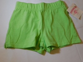 Toughskins Girls Youth Cotton Knit Shorts Lime Juice 4T Toddler 34-38 lb... - $12.86