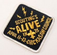 ALIVE 1975 April 11-12th Gold Chickasaw Council Boy Scouts of America BSA Patch - £9.24 GBP