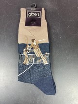 Vintage Gilbert Dress Socks Mid Calf Men’s size 10-13 Tennis Theme 1980s - £7.74 GBP