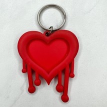 Red Rubber Dripping Bleeding Heart Photo Frame Keychain Keyring - $6.92