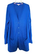 Isaac Mizrahi Live Essentials Womens Sweater Blue 3X Knit Cardigan V Nec... - £20.56 GBP