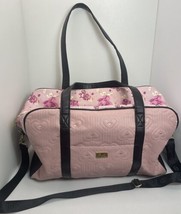 Betsey Johnson Weekender Travel Bag Pink Floral Roses 18 By 12 By 7” Pre... - £27.50 GBP