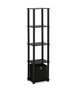 FURINNO Decorative Shelf With Bin, Black - $29.99