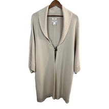 Ruff Hewn Duster Sweater XL Womens Beige Cardigan Toggle 100% Cotton Kni... - £23.08 GBP