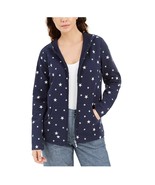 Karen Scott Sport Womens Petite PP Navy White Star Print Zipper Hoodie N... - $13.51