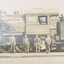 Antique 1904-1918 AZO RPPC CB&amp;Q Railroad Locomotive Train w/ Conductors Postcard - £35.92 GBP