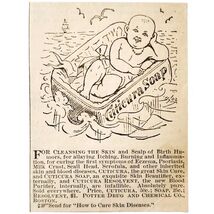 Cuticura Medical Soap Cure 1885 Advertisement Victorian Quack Medicine A... - $10.00