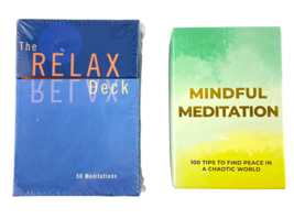 Meditation Card Decks Lot of 2 Relax and Mindful Meditation 150 Cards Total - $19.30