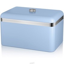 Salton Swan Retro Bread Bin Large Container Storage Capacity (SWKA1010BLN) Blue - £57.10 GBP