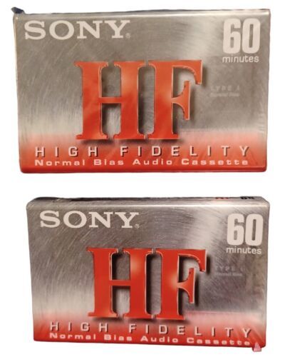 Lor of 2 SONY HF 60 Blank Audio Cassette Tape (Sealed) NOS! New! - $6.88