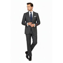 Men Suit BERLUSCONI Turkey 100% Soft Italian Wool Super 180's #Ber26 Gray Plaid image 6