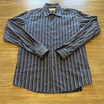 Versace Collection Striped Button Up Trend Long Sleeve Shirt Sz 16 - £31.14 GBP