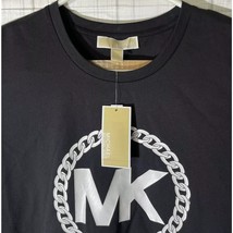 Womens Michael Kors T-shirt Black MK Logo With Chain Size Xsmall - £33.84 GBP