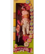 Kid Concepts 13” Baby Doll With Clothing Stroller Set Bag Bottle Bib - $18.95