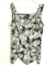 New Directions Blouse Tank Cami Layer Piece Black &amp; White Silky Stretch ... - $9.55