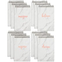 12 Pack Mini Spiral Top Bound Notebooks, Inspirational Marble Rose Gold Note Pad - £23.97 GBP