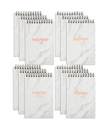 12 Pack Mini Spiral Top Bound Notebooks, Inspirational Marble Rose Gold ... - £21.11 GBP