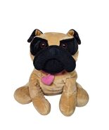 Hugfun Large Beige Pug Dog Valentine Pink Heart Plush Stuffed Animal 14&quot; - $534.07 MXN