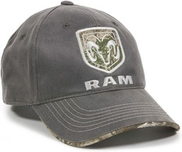 Grey Dodge Ram Realtree Camo 3D Embroidered Logo Adjustable Curved Bill Hat Cap - £18.33 GBP