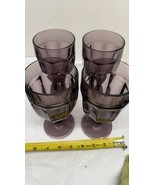 Libbey Duratuff Gibraltar Amethyst Purple 7&quot; Goblets Set of 4 - $69.39 CAD