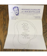 Vintage Pennsylvanians for Rockefeller campaign letter for the Rocky bash  - $19.75