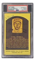 Carl Hubbell Signed 4x6 New York Giants Hall Of Fame Plaque Card PSA/DNA... - $77.59