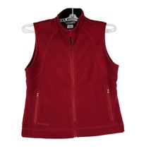 Columbia Sportwear Women&#39;s Red Fleece Full Zip Vest Size XL - £16.79 GBP