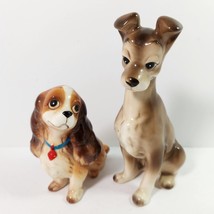 Vintage Disney Lady And The Tramp Set of 2 Ceramic Dogs Japan Porcelain Figurine - £37.36 GBP