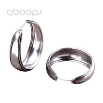 Plain 925 sterling silver hoop earrings for women girls free shipping thumb200