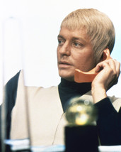 Ed Bishop in UFO as Ed Straker holding futuristic phone seated behind desk 16x20 - £55.94 GBP