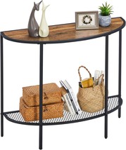 Saygoer Console Table, Walnut Black, 2-Tier Narrow Entryway Table With S... - $64.93