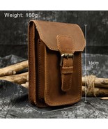 Leather Waist Belt Bag Vintage Travel Brown Fanny Pack Male Wallet Phone... - £24.37 GBP
