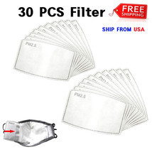 30 PCs PM2.5 Activated Carbon Filter Replaceable Face Mask Cover - £20.58 GBP