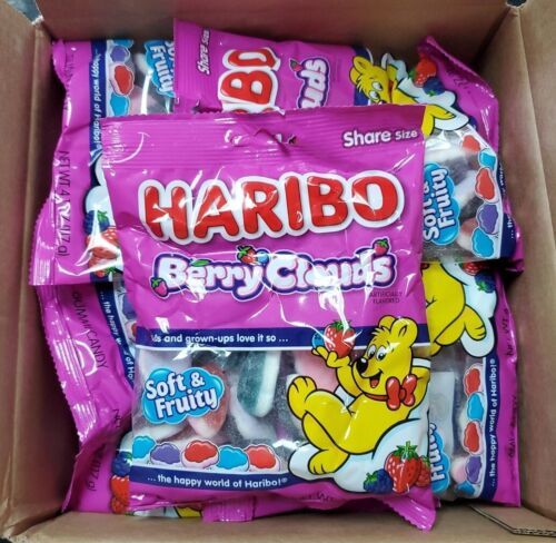 11x Pack Haribo Berry Clouds Gummi Gummy Candy Bulk Share Size 4.1oz Bags - £15.79 GBP