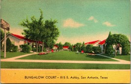 Vtg Linen Postcard San Antonio Texas TX Bungalow Court 815 East Ashby Unused - £29.33 GBP