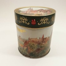 Vintage E Otto Schmidt Round Cookie Tin Germany Nurnberger Lebkuchen Wafer Can - £101.35 GBP