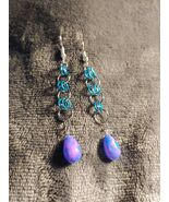 Blue Tie Dye Bead Earrings - $15.00