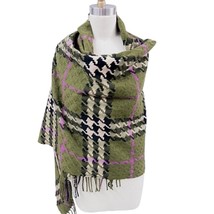 Authentic Burberry Cashmere Classic Check Fringe Scarf - Green Cashmere ... - $247.50