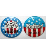 Vintage ARCHIE BUNKER &amp; MEATHEAD For President Pinback Buttons ALL IN TH... - $346.45 MXN