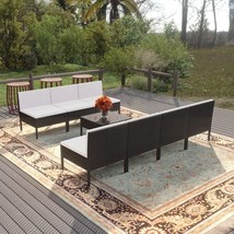  Garden Lounge Set Black, Cream White - $14,953.29 MXN